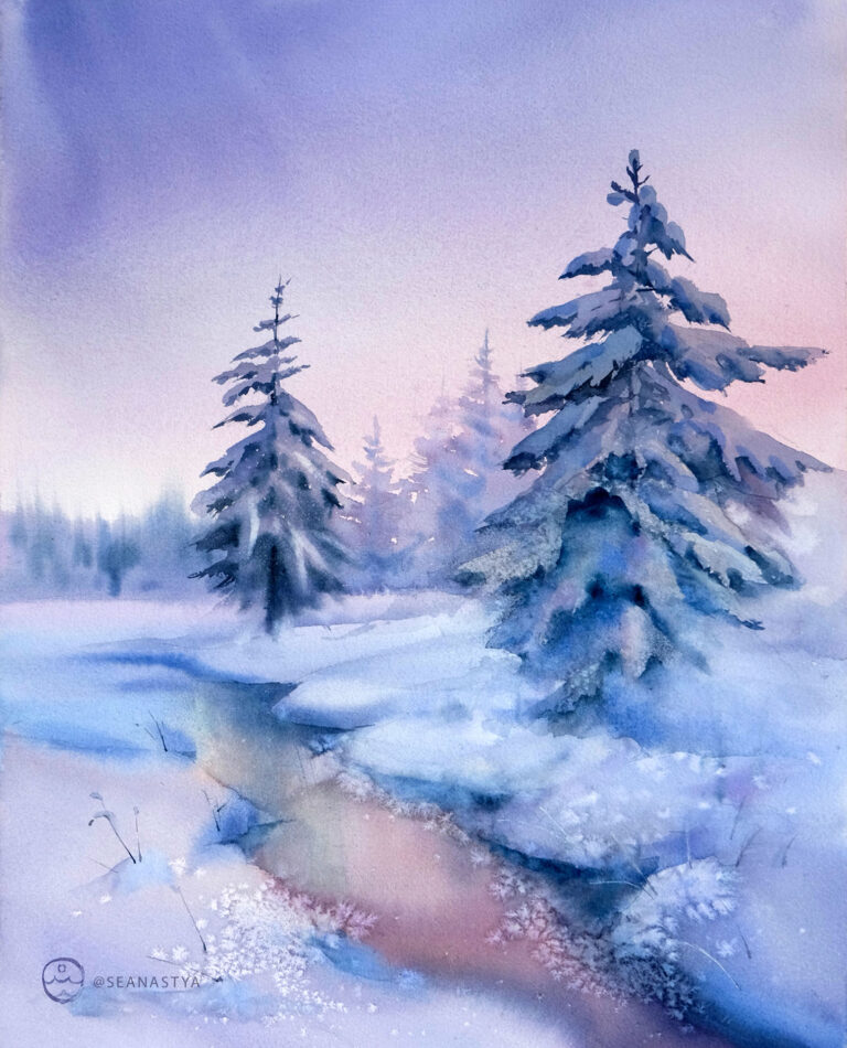 "Somewhere in a winter fairy tale" – 45×36 cm