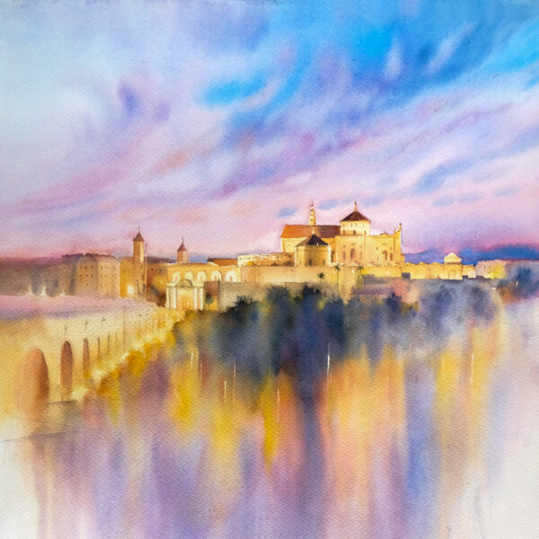 "Evening city, Cordoba" - original watercolor