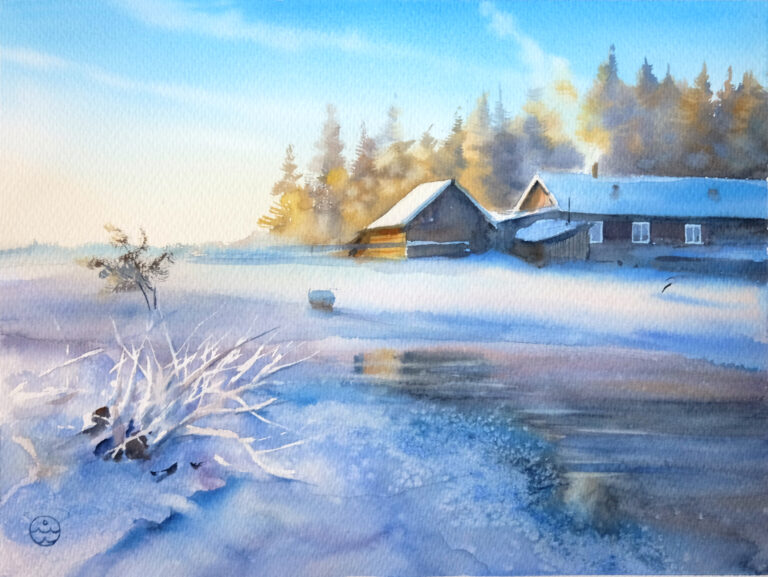 "Winter village" - 26,5x36 cm