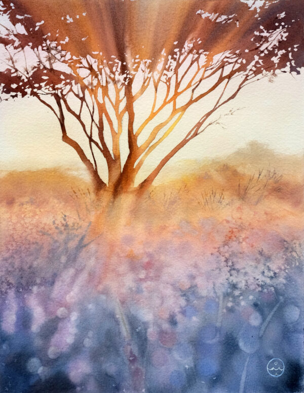 "Light through the branches" - original watercolor