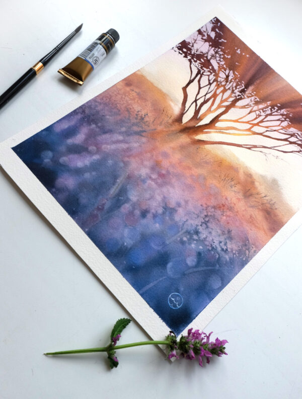 "Light through the branches" - original watercolor - Image 4