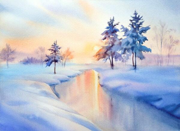 Frosty morning Watercolor