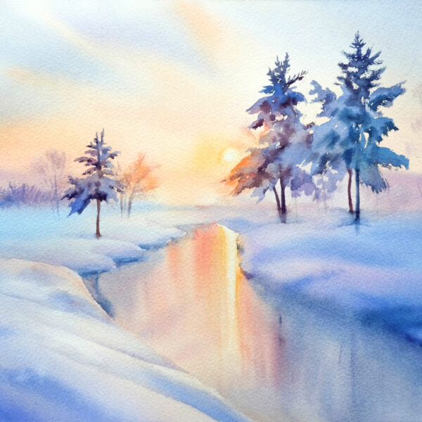 Frosty morning Watercolor