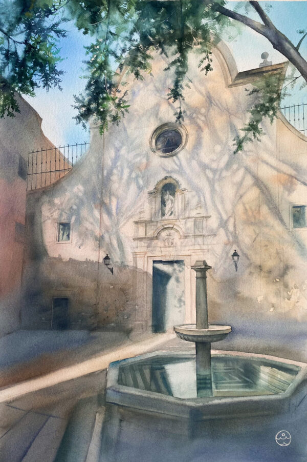 "A Patio" - original watercolor