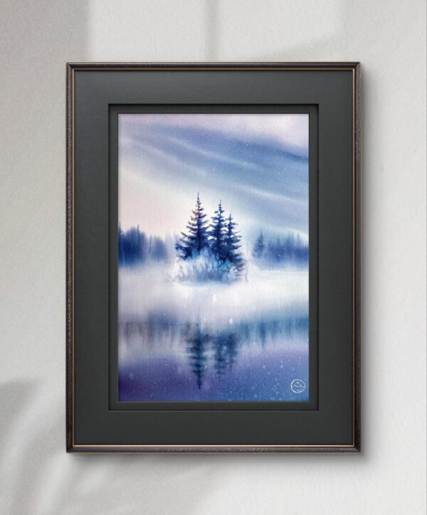 "Foggy winter dream" - original watercolor - Image 7