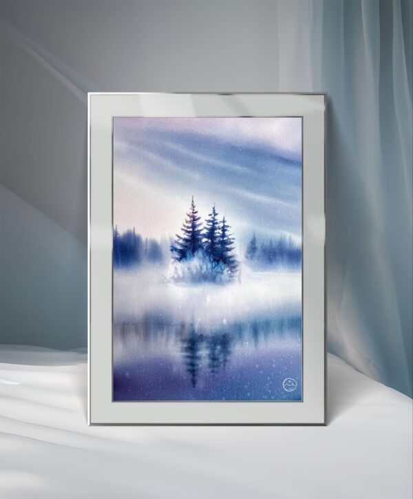 "Foggy winter dream" - original watercolor - Image 4