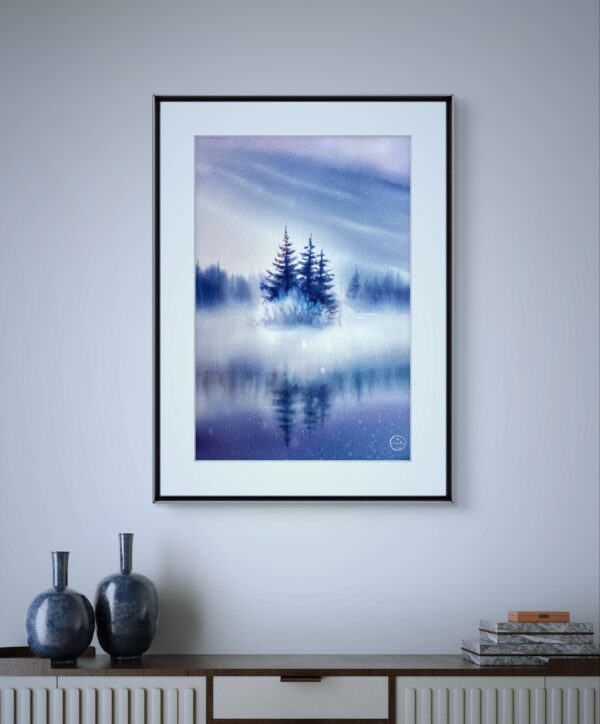 "Foggy winter dream" - original watercolor - Image 6