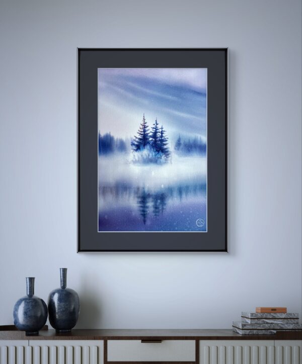 "Foggy winter dream" - original watercolor - Image 8