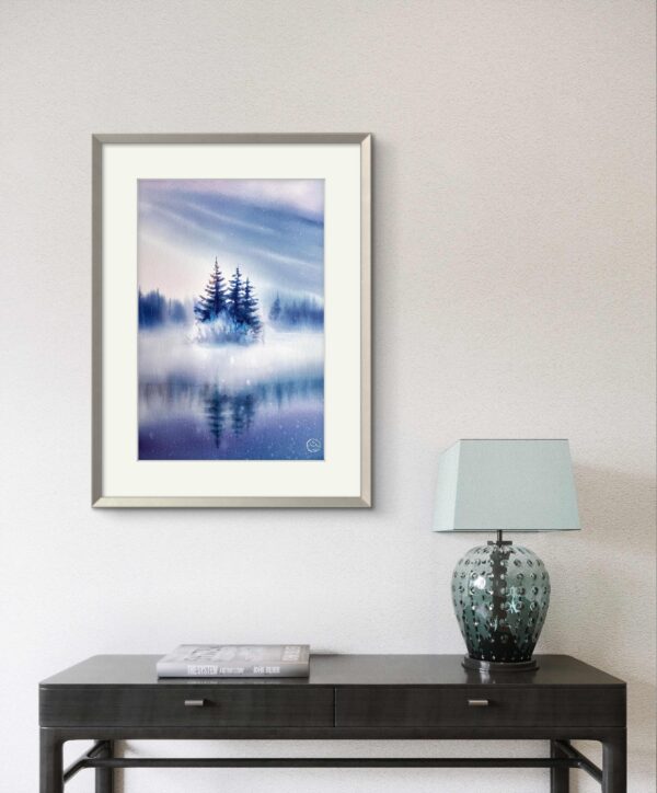 "Foggy winter dream" - original watercolor - Image 3