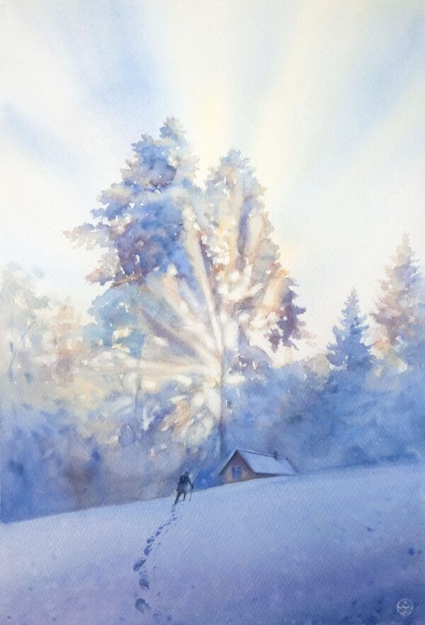 Wanderer, winter landscape