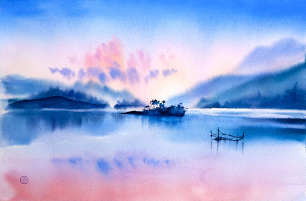 "Sunrise over Vietnam" - original watercolor