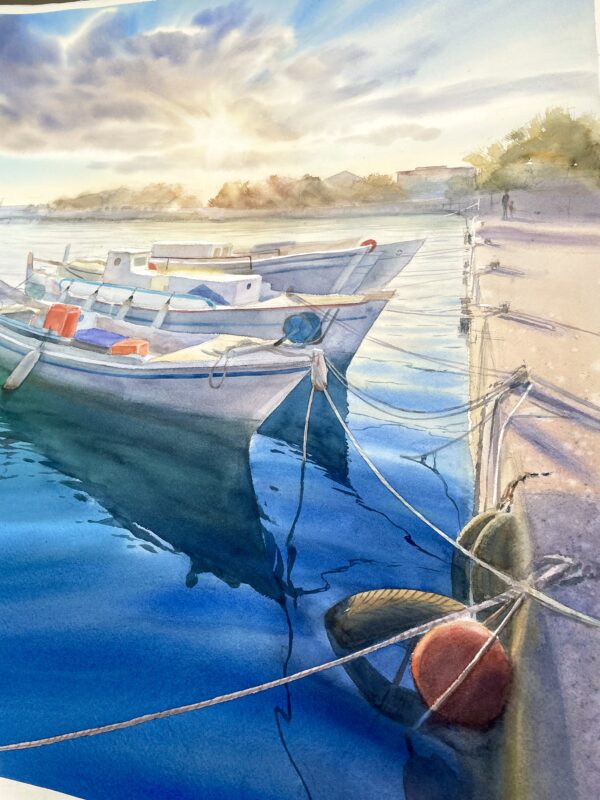 "Solar boats" - original watercolor - Image 5