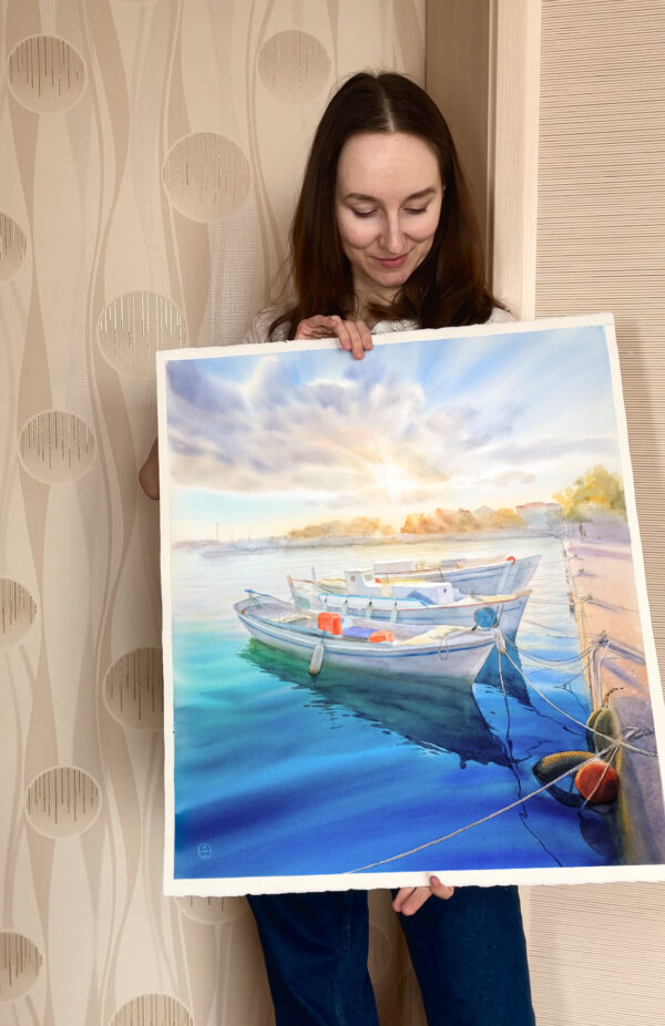 Solar boats
Watercolor on paper 62x55 см