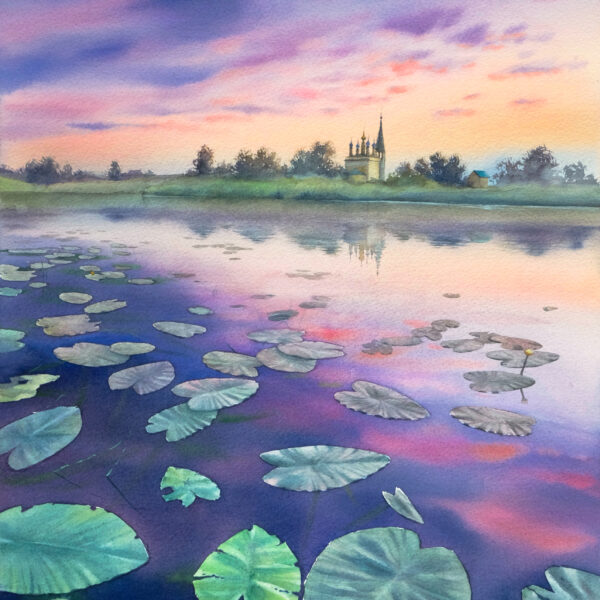 Water lilies Watercolor on paper 50,5х35 сm