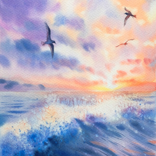 Flying over the waves