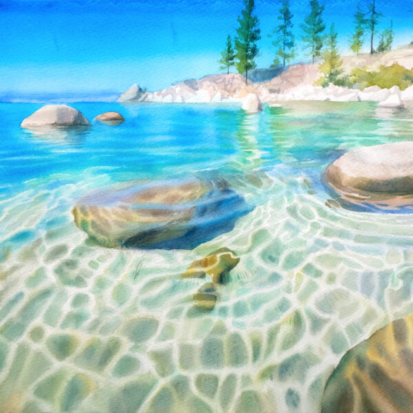 "Transparent coastline" big - original watercolor