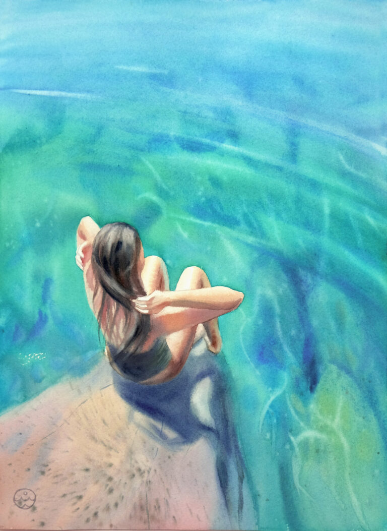"The girl and the sea" - 37x27 cm
