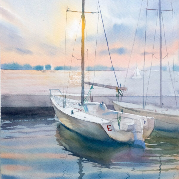"Yacht" - original watercolor