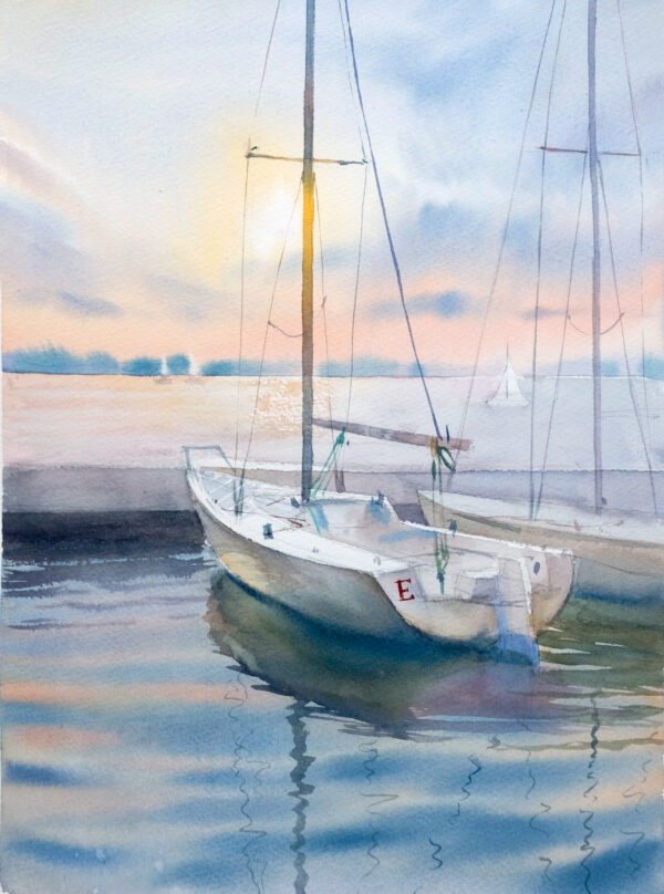 "Yacht" - original watercolor
