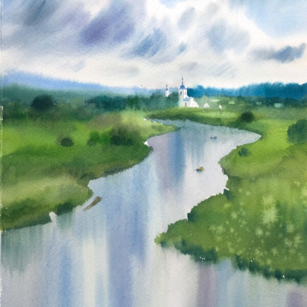 "The Chusovaya River" - original watercolor