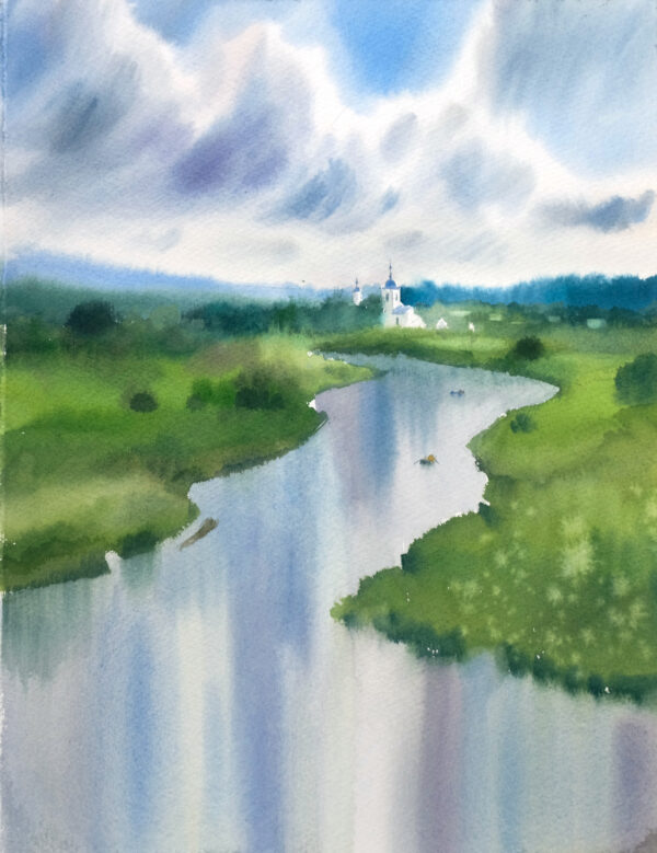 "The Chusovaya River" - original watercolor