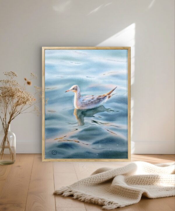 "Seagull on the Waves” - original watercolor - Image 3