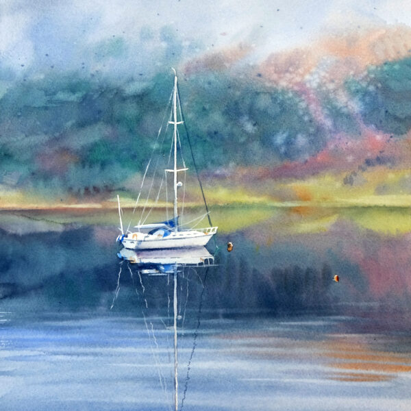 Yacht on the lake