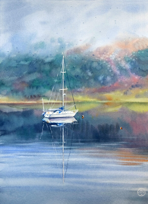Yacht on the lake