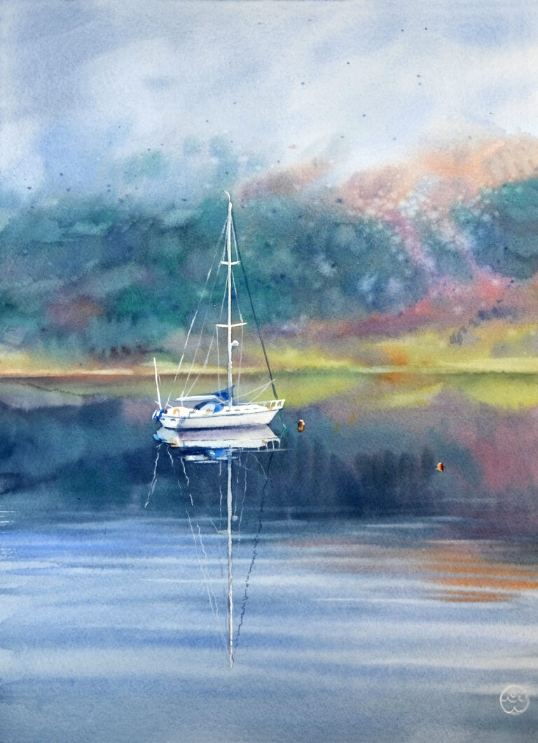 Yacht on the lake