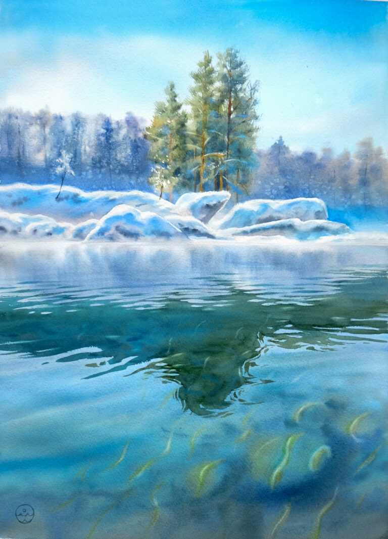 "Altai landscape", Watercolor on paper 49,5х36 сm