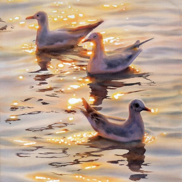 Dance of Reflections, watercolor on paper 76x56 cm