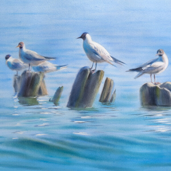 A Moment Later, They Took Flight - original watercolor