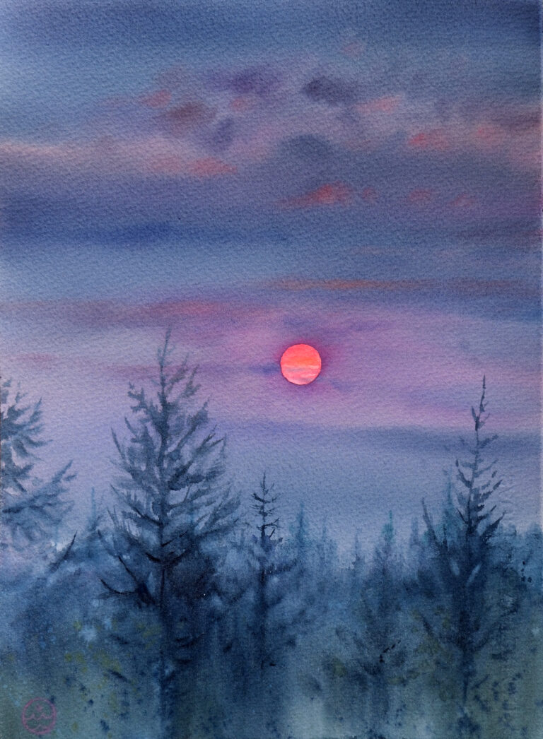Buck Moon - original watercolor