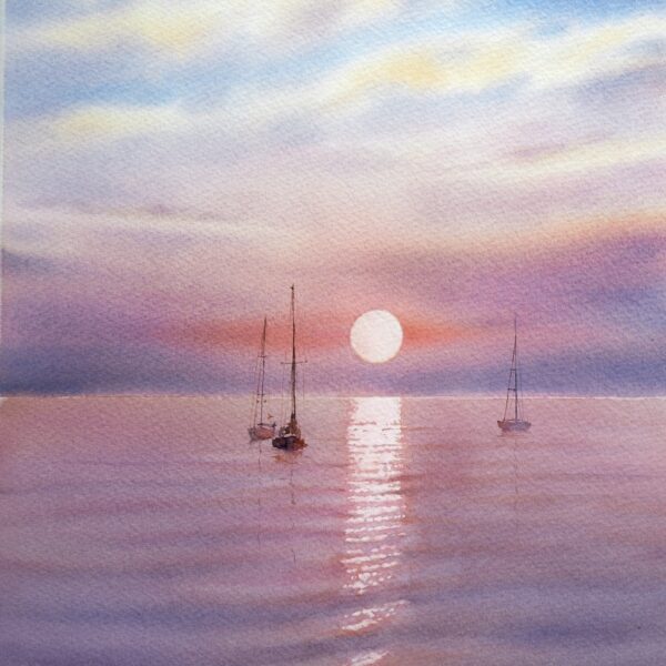 "Sunset over the Baltic sea" – 38×28 cm