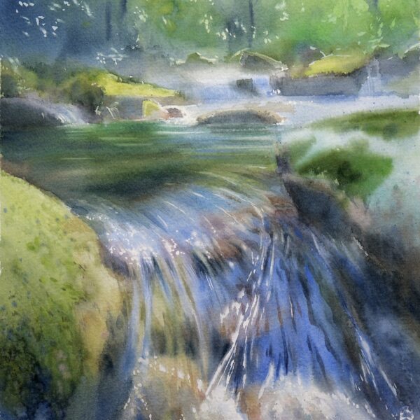 Melody of a Waterfall - original watercolor
