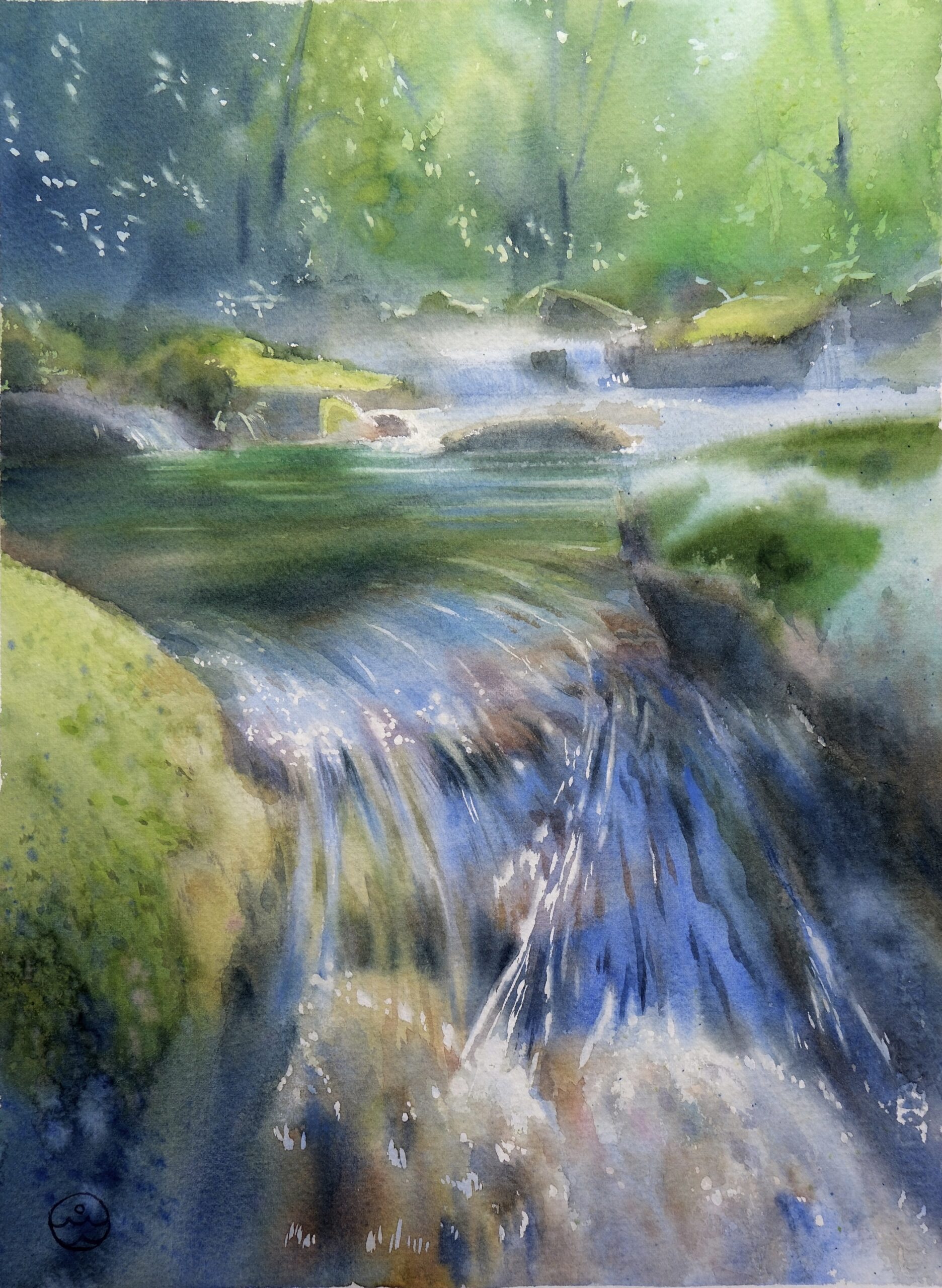 Melody of a Waterfall - original watercolor