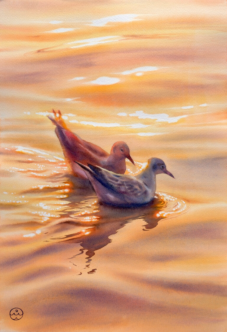 Seagulls - original watercolor