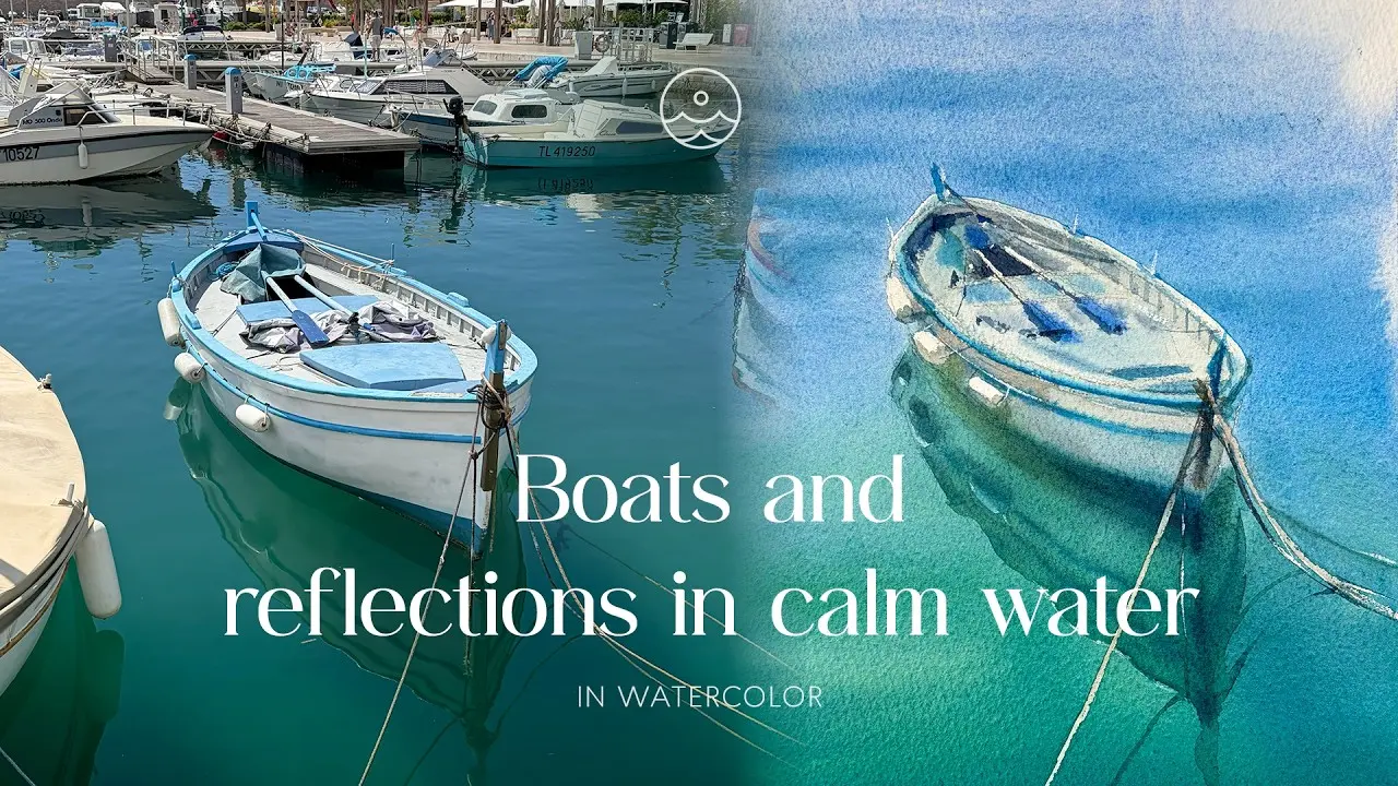 Boats and reflections in calm water