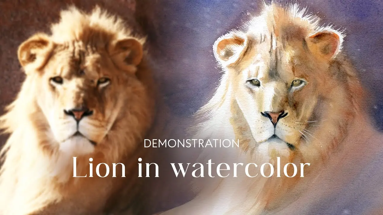 Bonus demo Lion in watercolor
