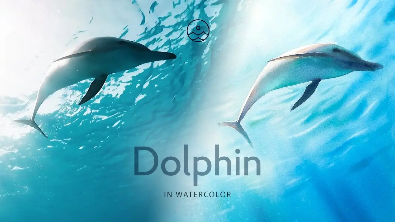 Dolphin in watercolor