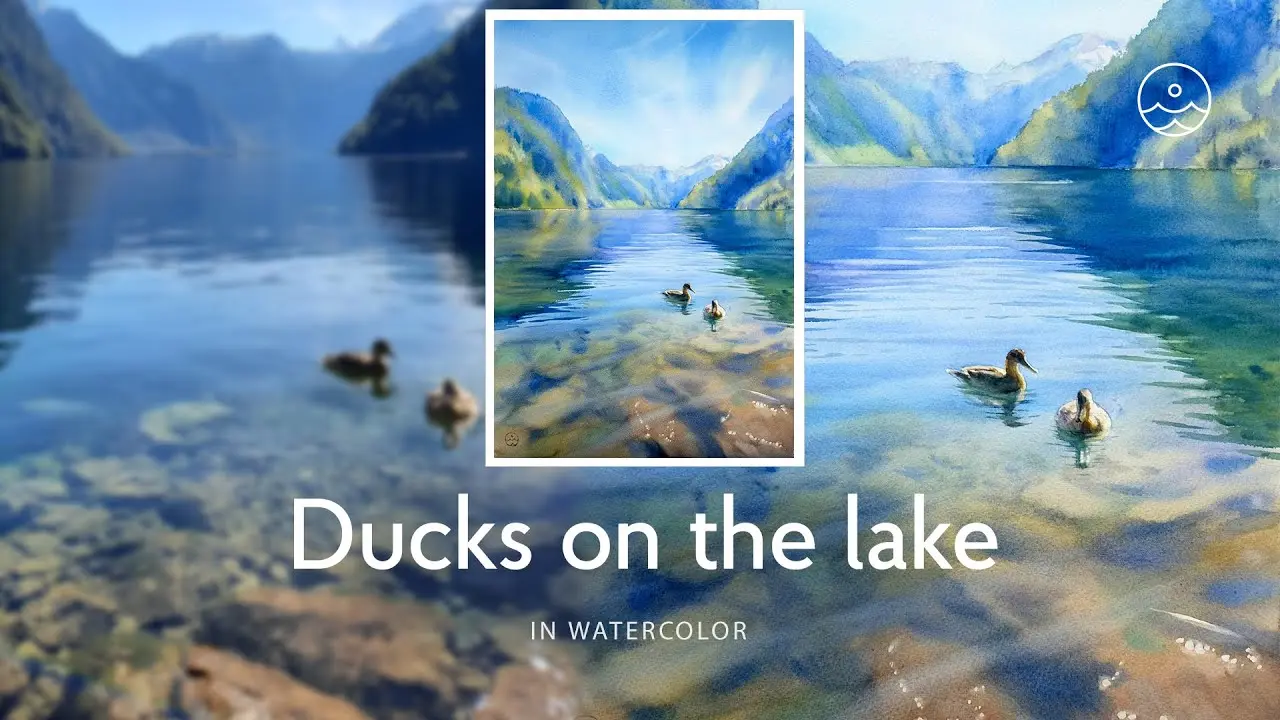 Ducks on a transparent mountain lake
