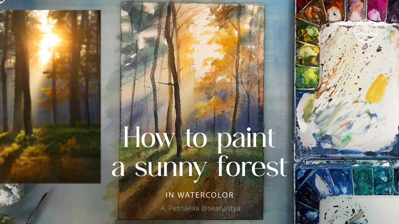 How to paint a sunny forest