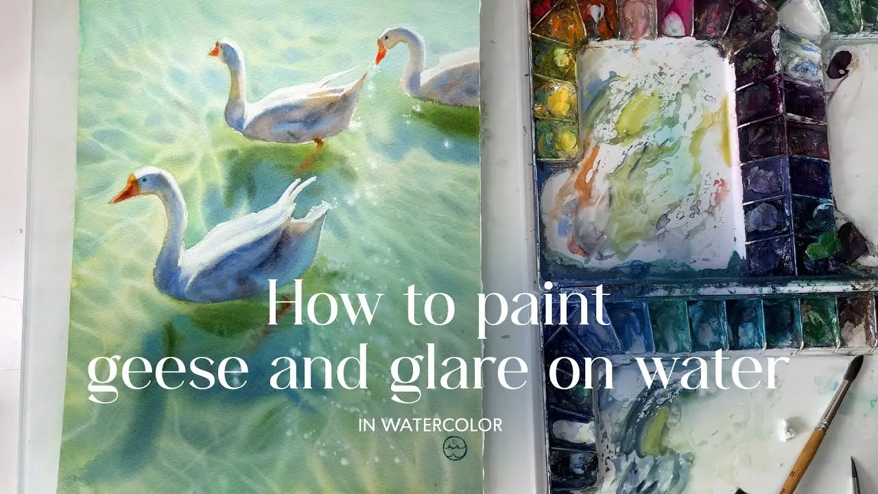 How to paint geese and glare on water
