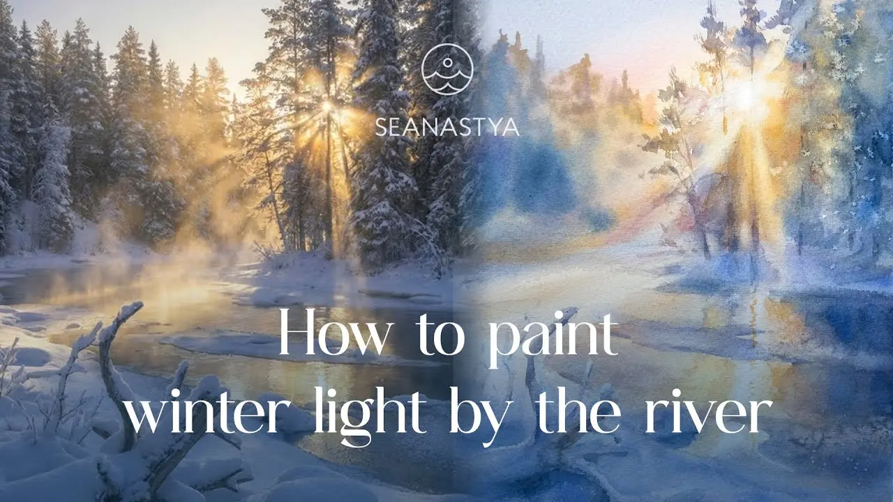 How to paint winter light by the river