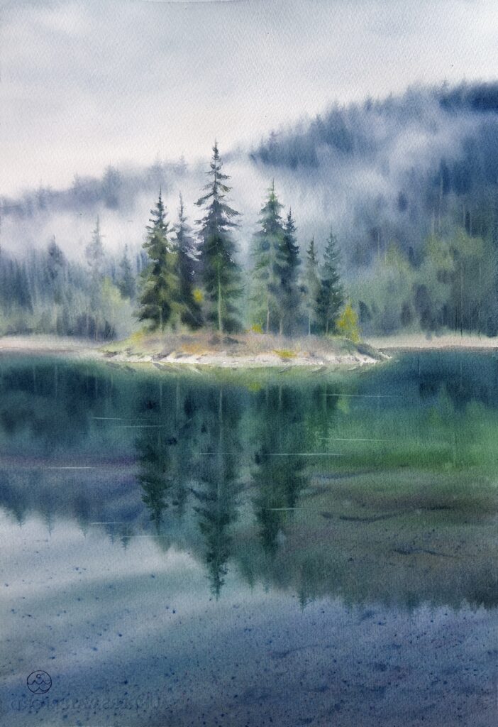 Fog over the lake