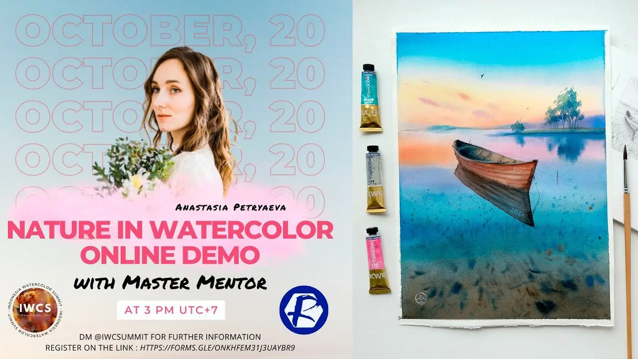 Nature in watercolor. Online demo for IWCS Indonesia Watercolor Summit