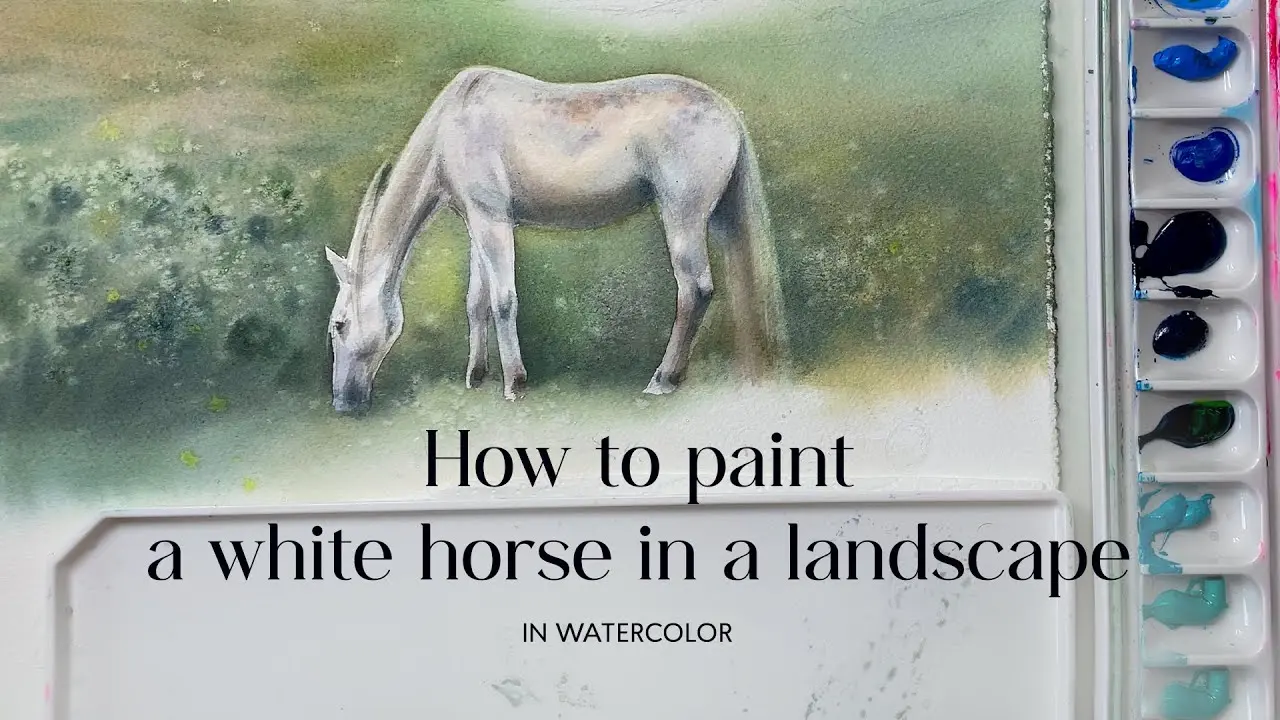 How to paint a white horse in a landscape
