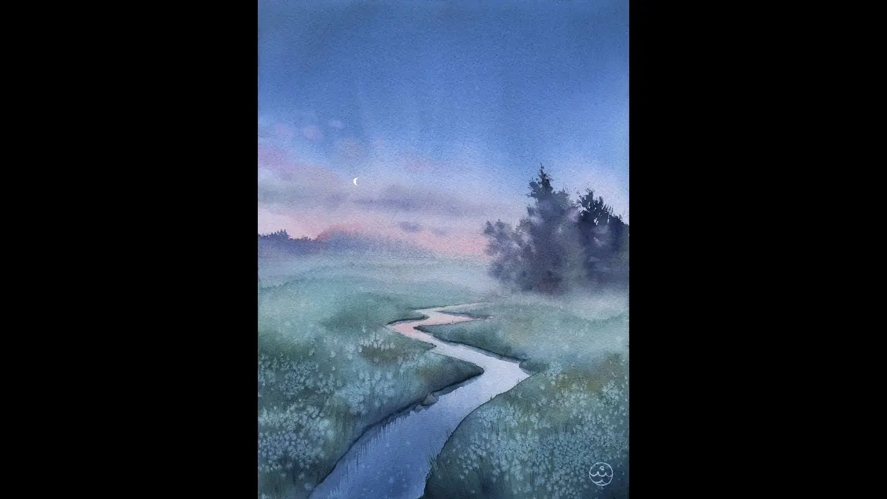Moon over the river