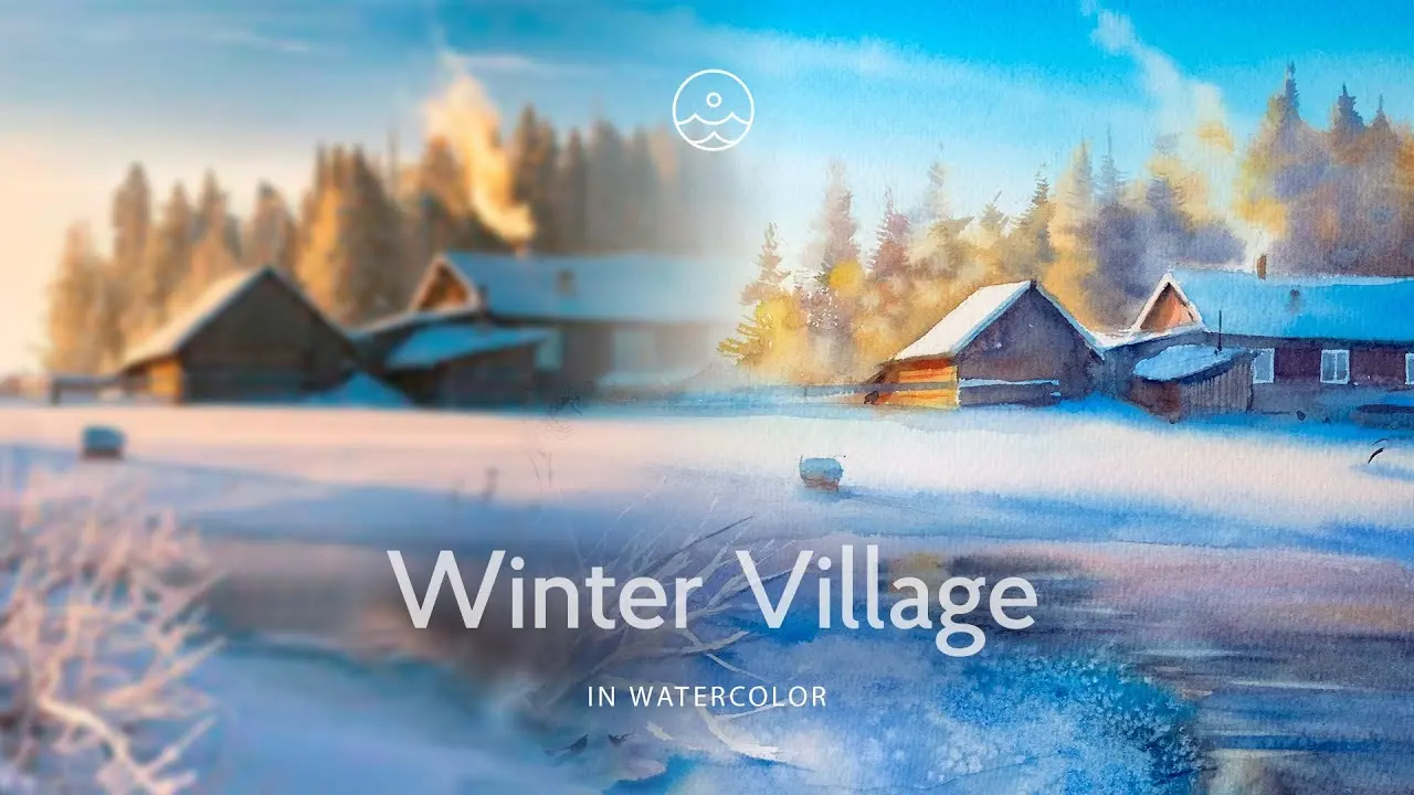 Winter village painting process