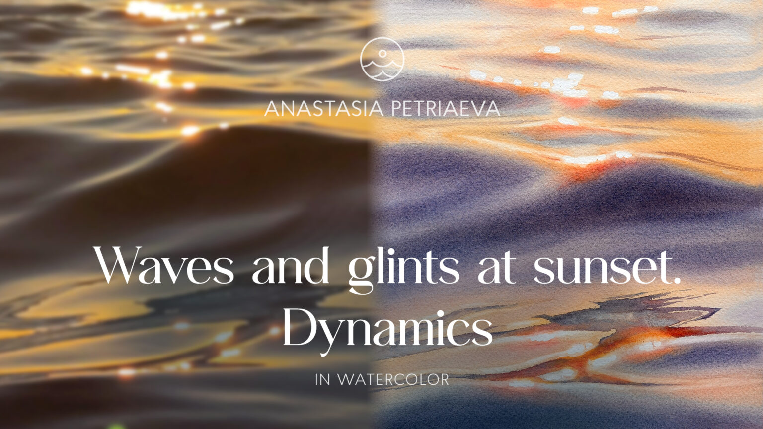 Waves and glints at sunset. Dynamics
